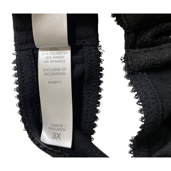 Tranquil & True Black Underwire Bra Adjustable Straps & Hook Closure Size 3X - Picture 11 of 12